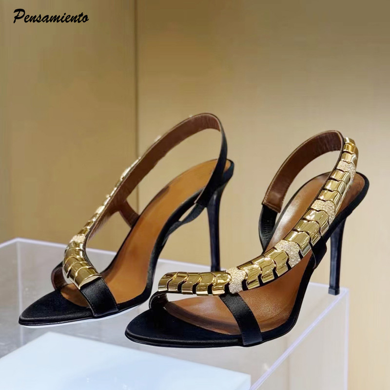 Women'S Formal Wear To A Wedding - Luxury Rhinestones Sequined Satin Women Gladiator