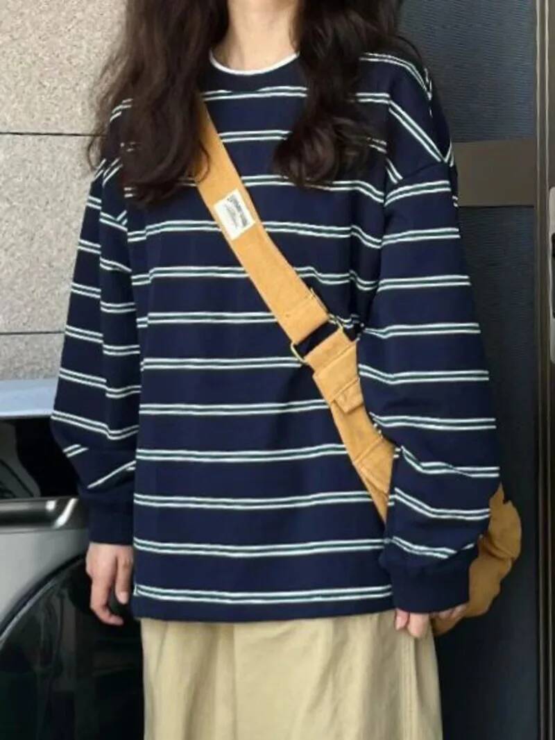 Women Formal Wear Brands - Chic Korean Sle Striped Long Sve