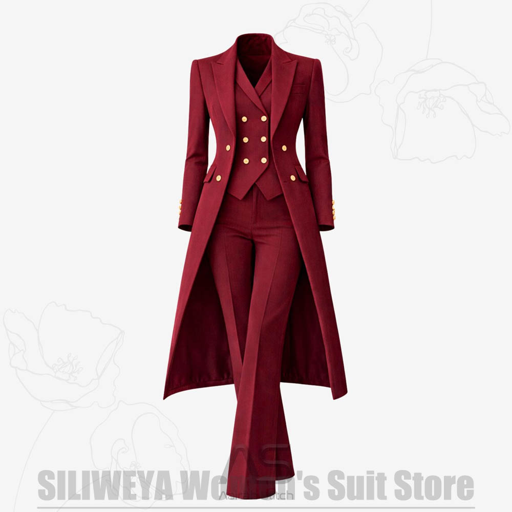 Women'S Formal Wear Pants - Women's Suit 3 Piece Double Breasted