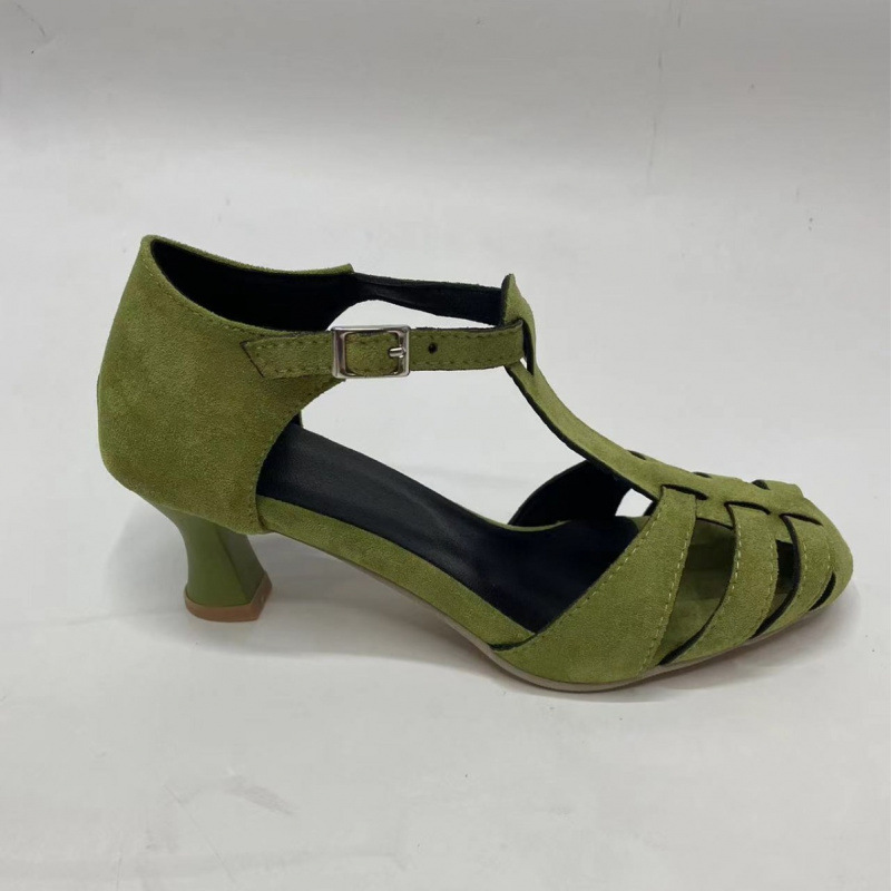 Women's Green Suede Kitten Hee - Women Formal Wear For Summer review and price