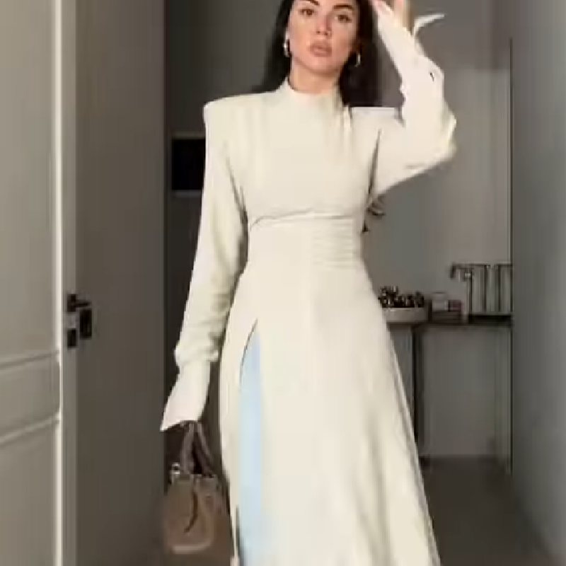 Women's Elegant High Neck Long - Women Formal Wear Office review and price