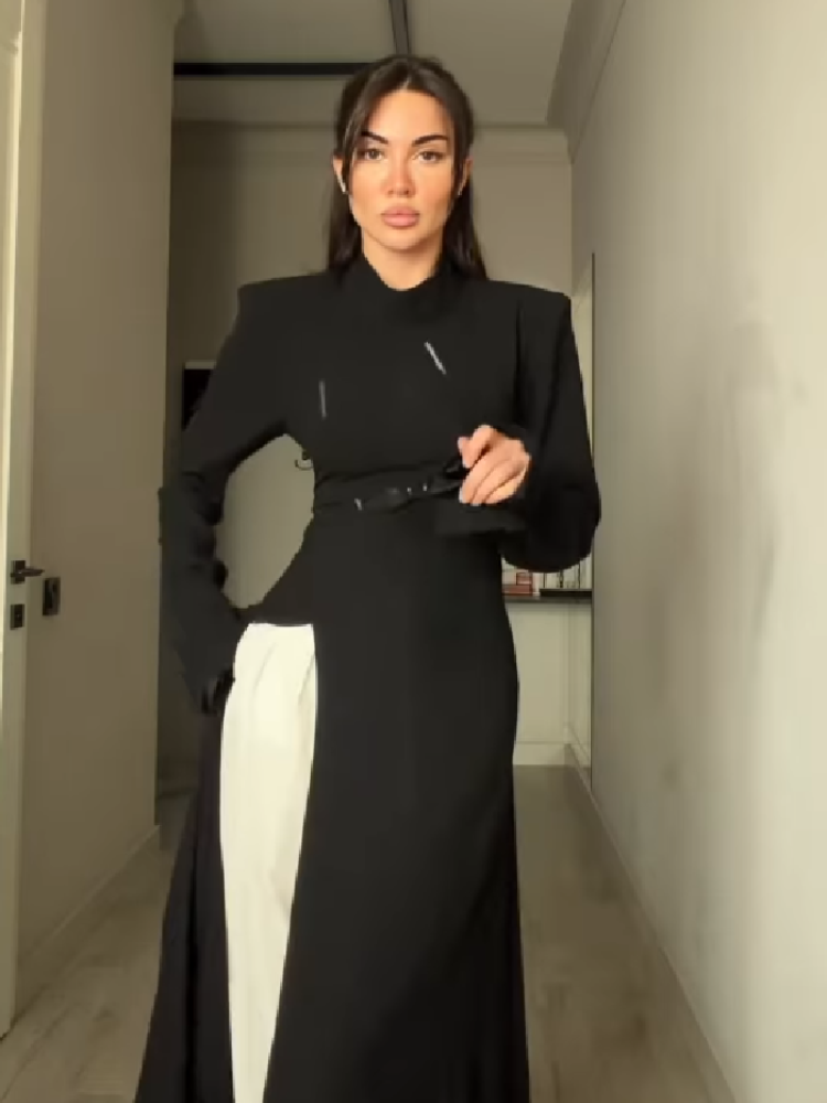 Women's Elegant High Neck Long - Women Formal Wear Office review and price