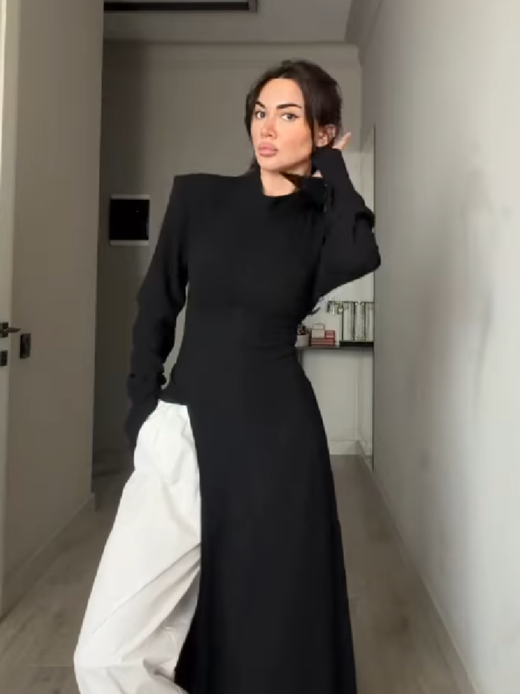 Women's Elegant High Neck Long - Women Formal Wear Office review and price