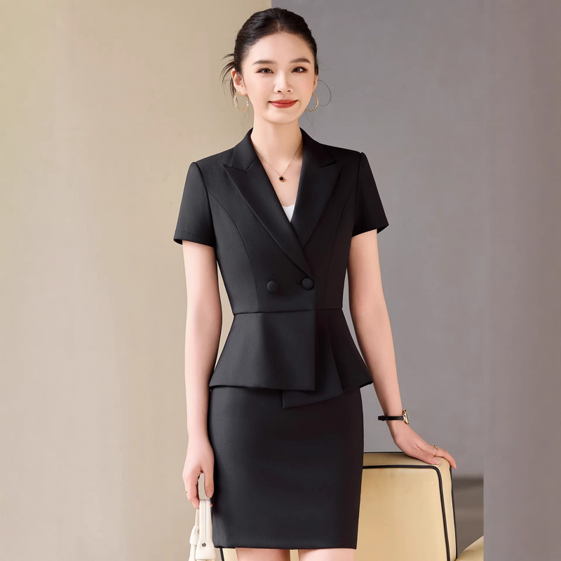 Gray short-sleeved suit for wo - Women Formal Wear Store review and price