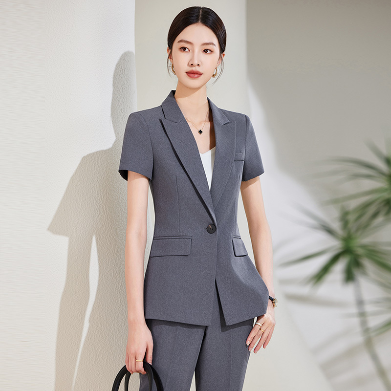Navy Blue Short Sleeve Suit Se - Women Formal Wear Store review and price