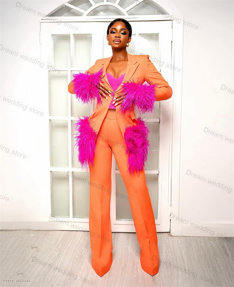 Ostrich Feather Orange Women S - Women Formal Wear Tailor review and price