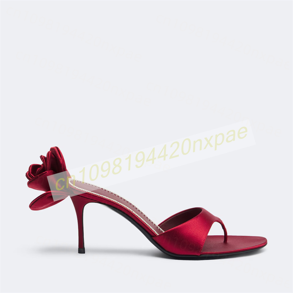Women Red Satin Thong Mule San - Women'S Formal Wear To A Wedding review and price