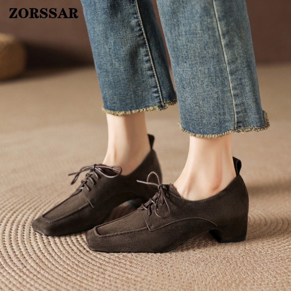 Women's Brown Suede Square Toe - Women Formal Office Wear Shoes review and price