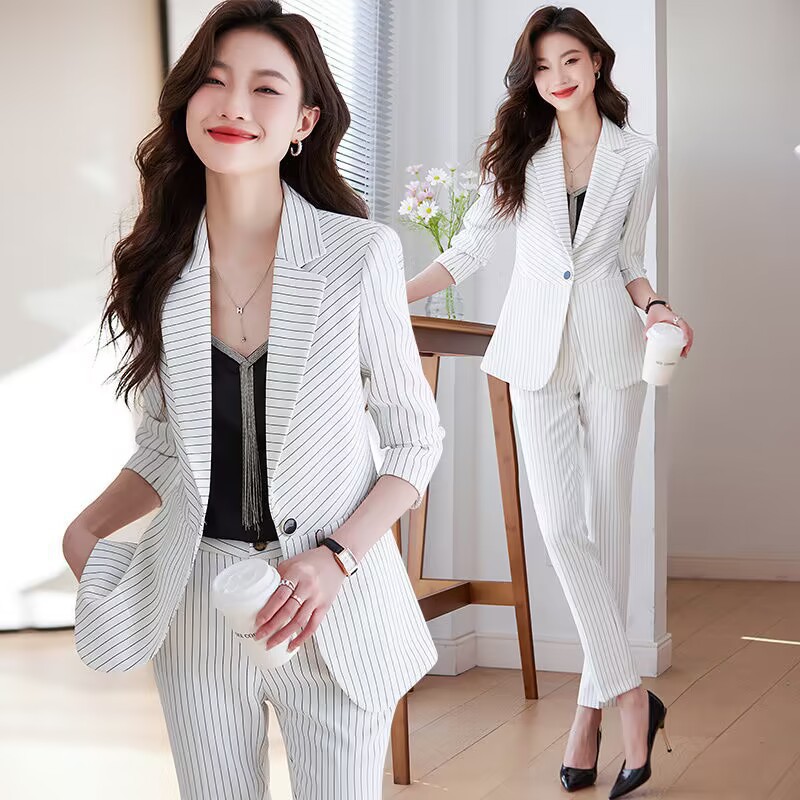 Blue striped suit for women202 - Women Formal Wear Store review and price