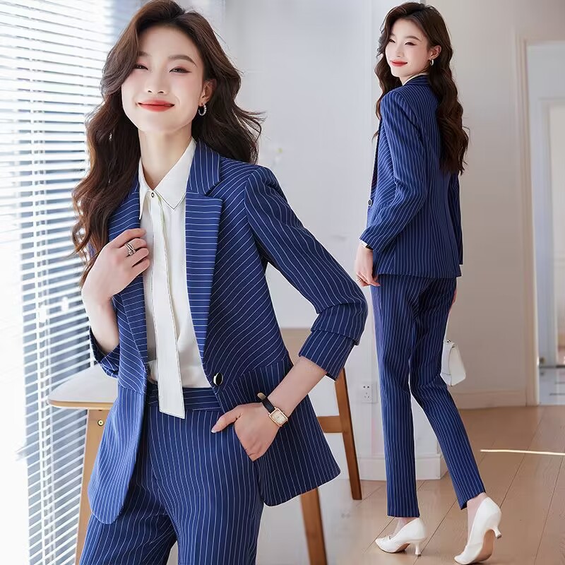 Blue striped suit for women202 - Women Formal Wear Store review and price