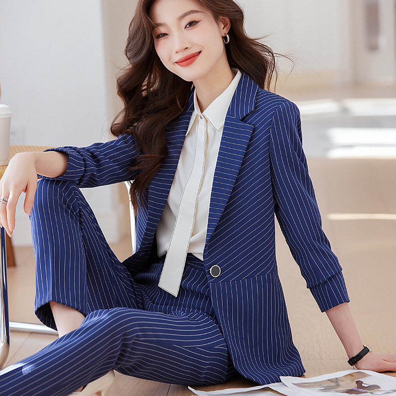Blue striped suit for women202 - Women Formal Wear Store review and price